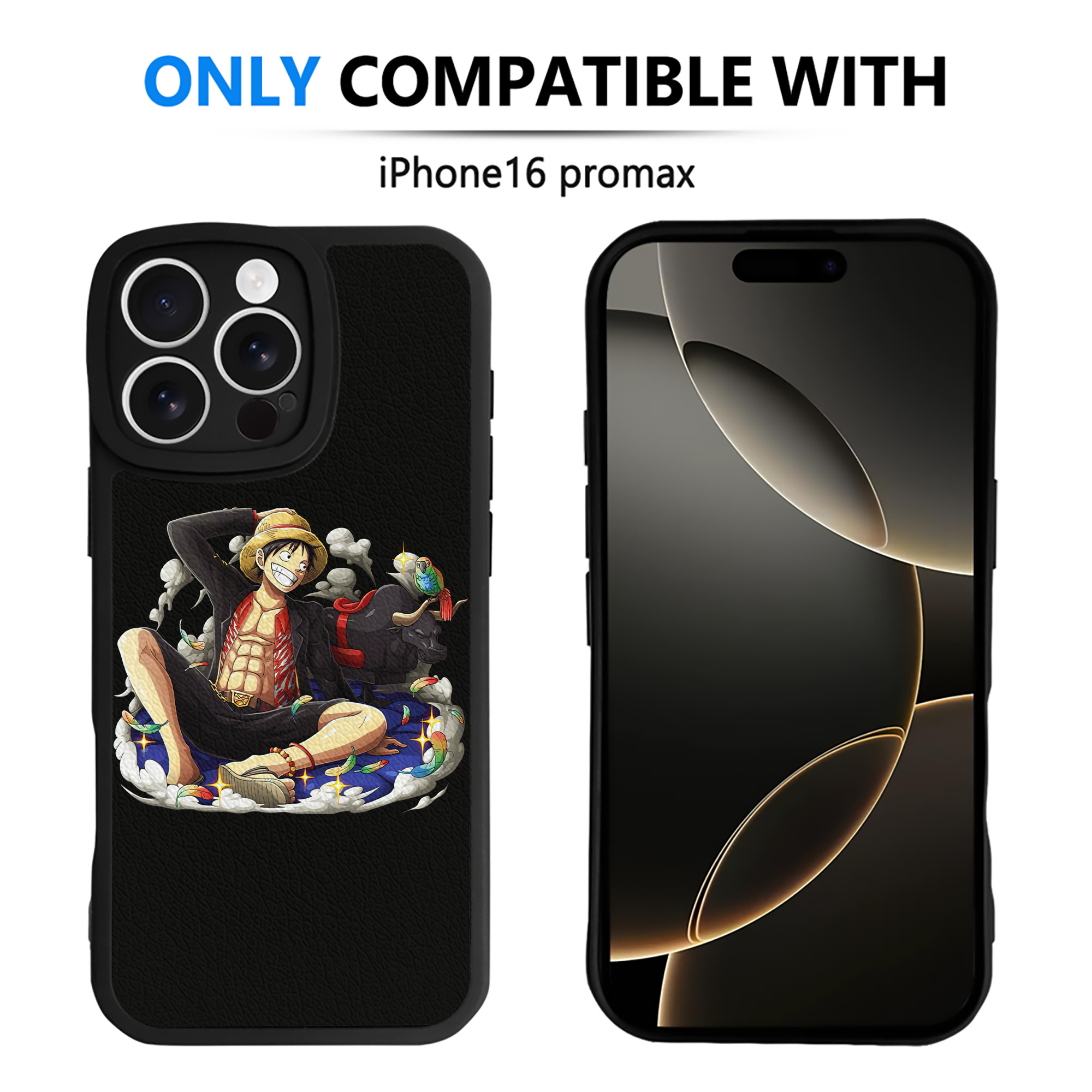 （画像用） ワンピース モンキー・D・ルフィ ONE PIECE Monkey D. Luffy 【iPhone 16シリーズ対応】シリコンスマホケース（レザー調） 材質：シリコン